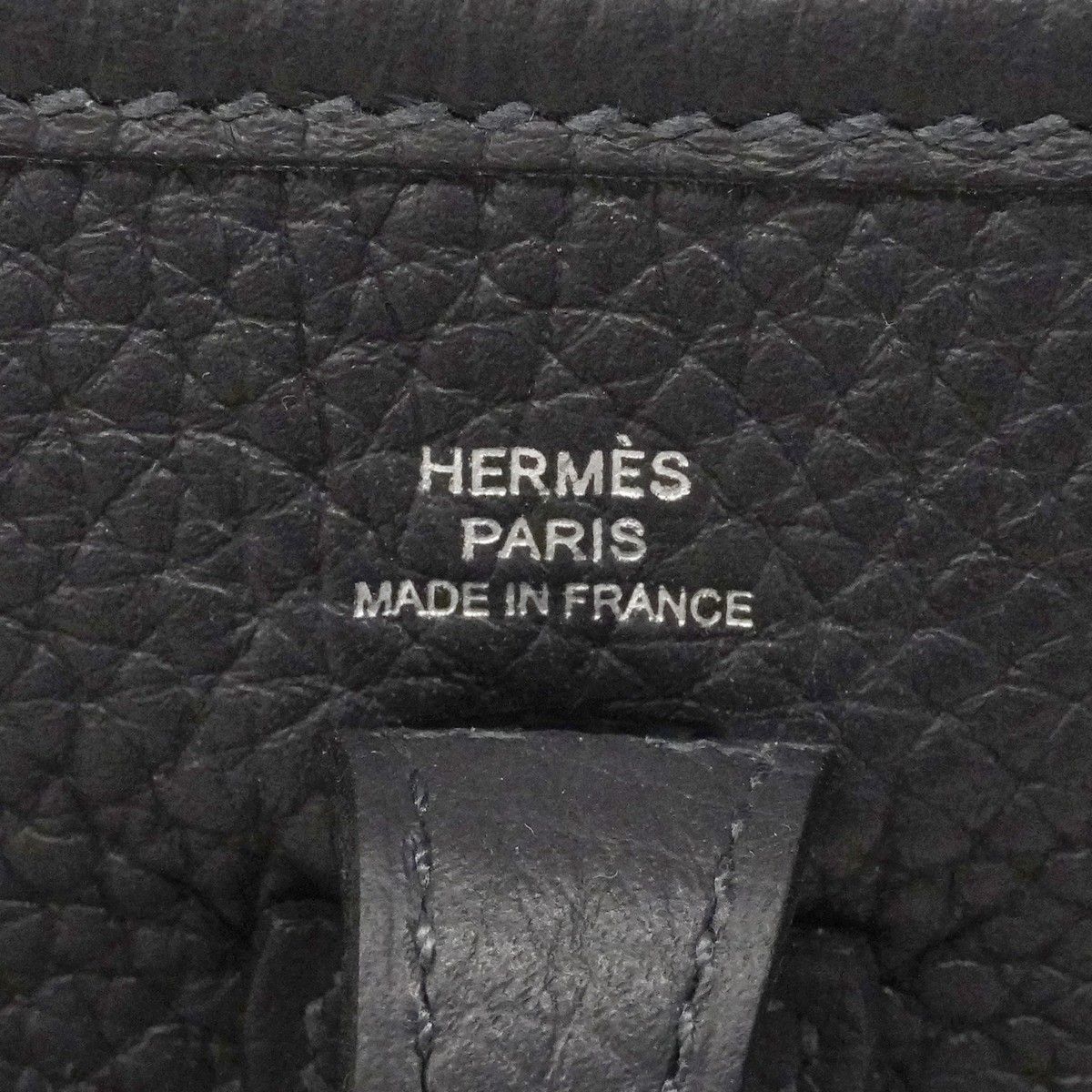 Hermes Shoulder Bag Evelyne TPM Taurillon Clemence Black Silver — view 5