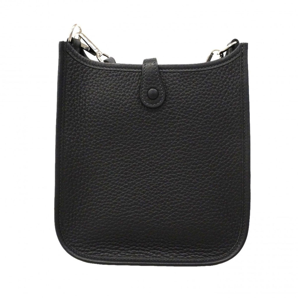 Hermes Shoulder Bag Evelyne TPM Taurillon Clemence Black Silver — view 9