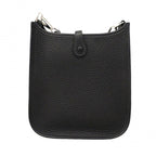 Hermes Shoulder Bag Evelyne TPM Taurillon Clemence Black Silver — view 9
