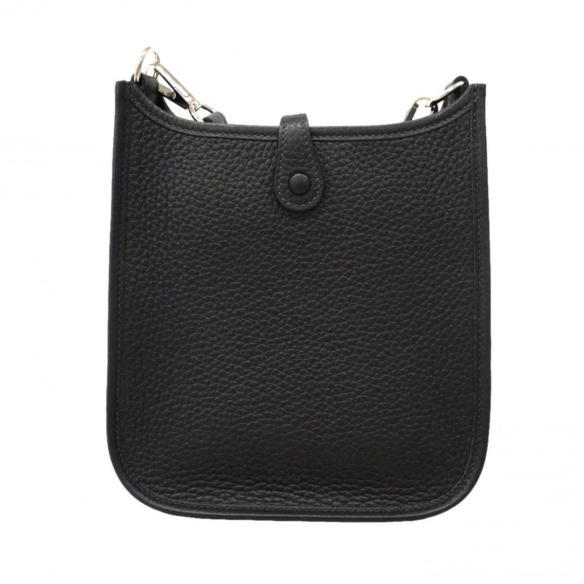 Hermes Shoulder Bag Evelyne TPM Taurillon Clemence Black Silver — view 9