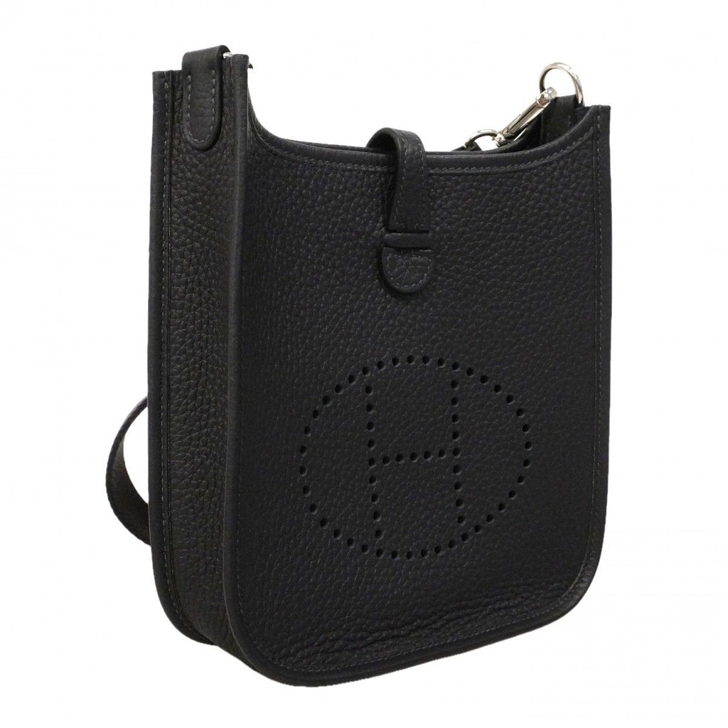 Hermes Shoulder Bag Evelyne TPM Taurillon Clemence Black Silver — view 2