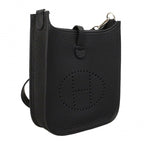 Hermes Shoulder Bag Evelyne TPM Taurillon Clemence Black Silver — view 2