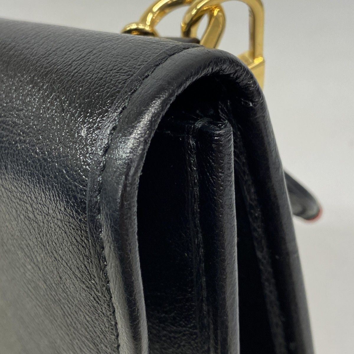 Gucci Shoulder Bag Rajah Leather Black Gold — view 7