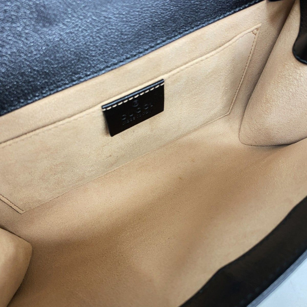Gucci Shoulder Bag Rajah Leather Black Gold — view 4