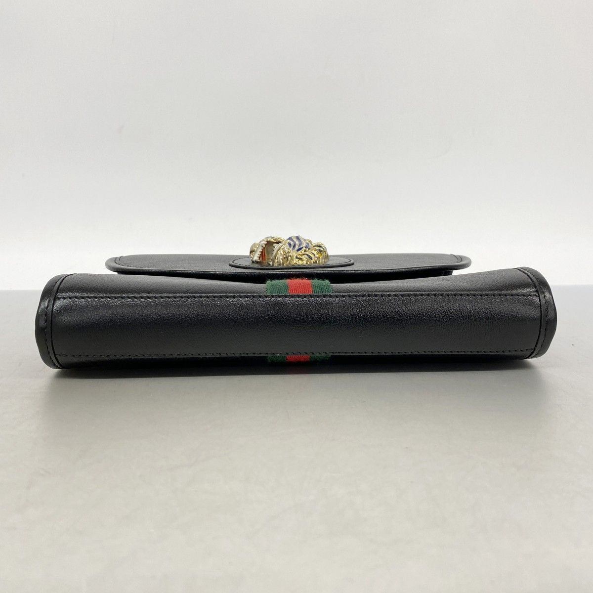 Gucci Shoulder Bag Rajah Leather Black Gold — view 3