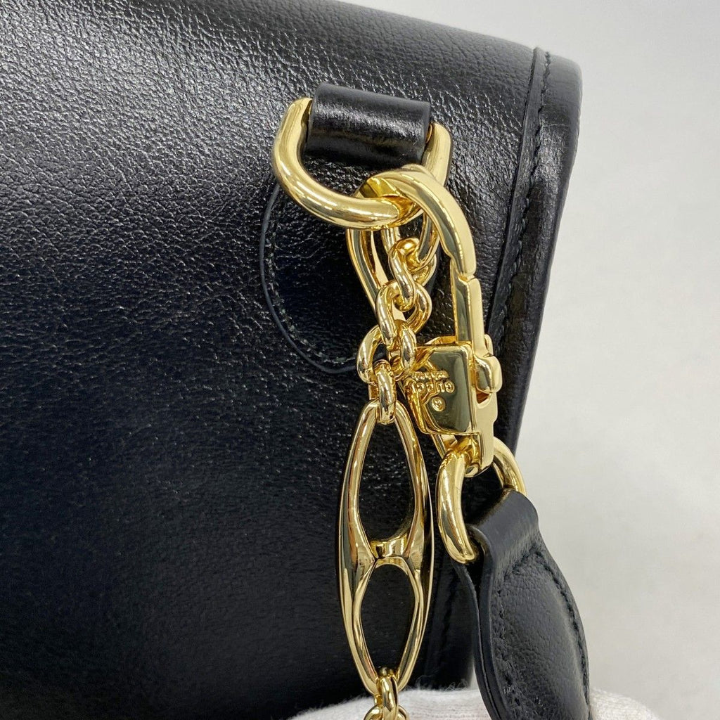 Gucci Shoulder Bag Rajah Leather Black Gold — view 9