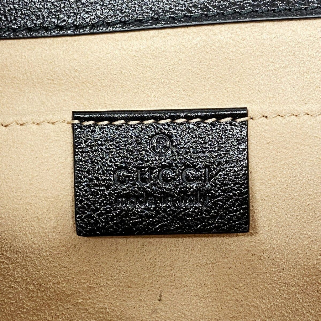Gucci Shoulder Bag Rajah Leather Black Gold — view 5