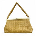 Chanel Shoulder Bag Choco Bar Lambskin Beige Silver