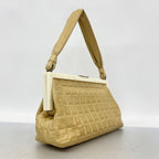 Chanel Shoulder Bag Choco Bar Lambskin Beige Silver — view 2