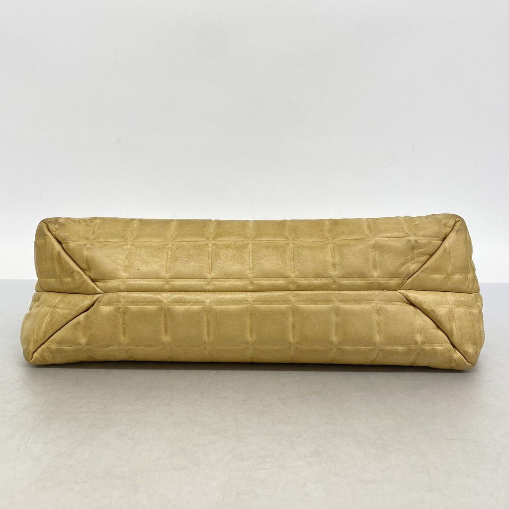 Chanel Shoulder Bag Choco Bar Lambskin Beige Silver — view 3