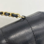 Chanel Shoulder Bag Choco Bar Lambskin Black Gold — view 9