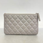Chanel Wallet Quilted Lambskin Gray Silver — view 9