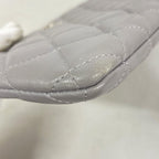 Chanel Wallet Quilted Lambskin Gray Silver — view 5