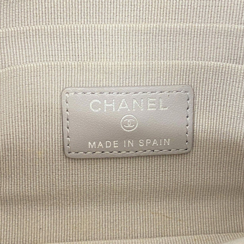 Chanel Wallet Quilted Lambskin Gray Silver — view 4