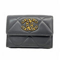 Chanel Trifold Wallet 19 Lambskin Gray Gold