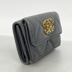 Chanel Trifold Wallet 19 Lambskin Gray Gold — view 2