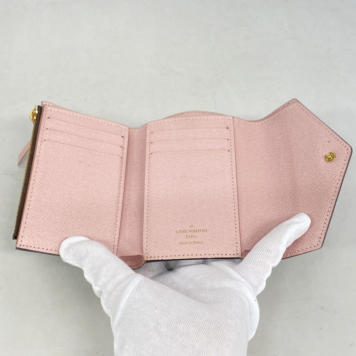 Louis Vuitton Trifold Wallet Monogram Portefeuille Victorine Rose Ballerine — view 3