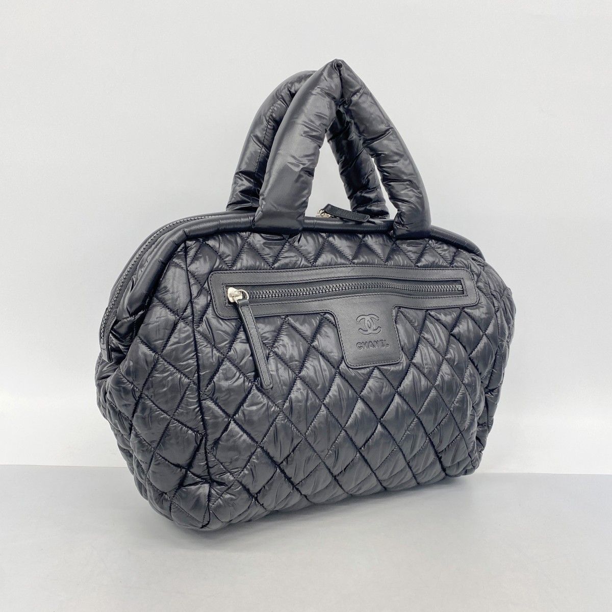 Chanel Handbag Coco Cocoon Nylon Black Silver — view 2