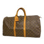 Louis Vuitton Boston Bag Monogram Keepall Bandouliere 50 Brown