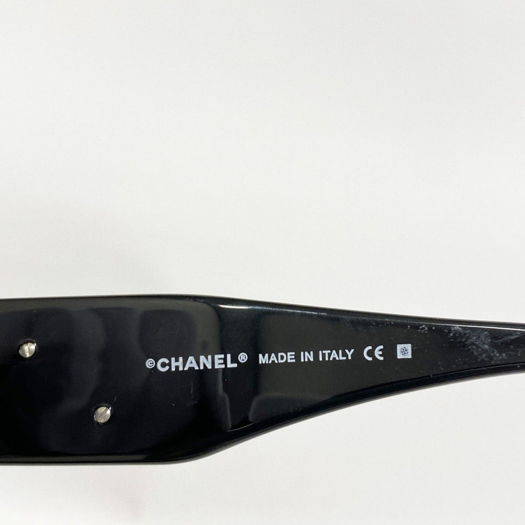 Chanel Sunglasses Camellia Acetate Beige Black Silver Eyewear — view 2