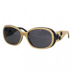Chanel Sunglasses Camellia Acetate Beige Black Silver Eyewear