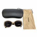 Chanel Sunglasses Camellia Acetate Beige Black Silver Eyewear — view 8