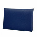 Hermes Card Case Calvi Duo Veau Epsom Blue Navy Silver