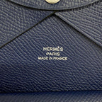 Hermes Card Case Calvi Duo Veau Epsom Blue Navy Silver — view 4