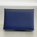 Hermes Card Case Calvi Duo Veau Epsom Blue Navy Silver — view 6