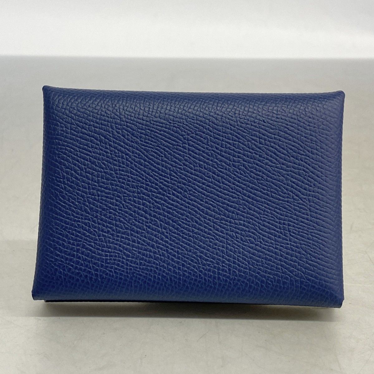 Hermes Card Case Calvi Duo Veau Epsom Blue Navy Silver — view 6