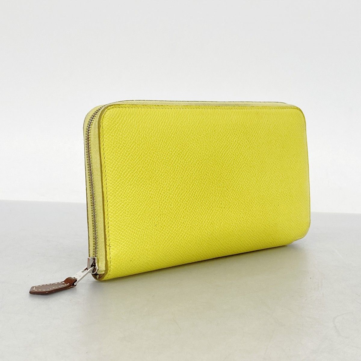 Hermes Wallet Azap Long Silk in Veau Lime Silver — view 2