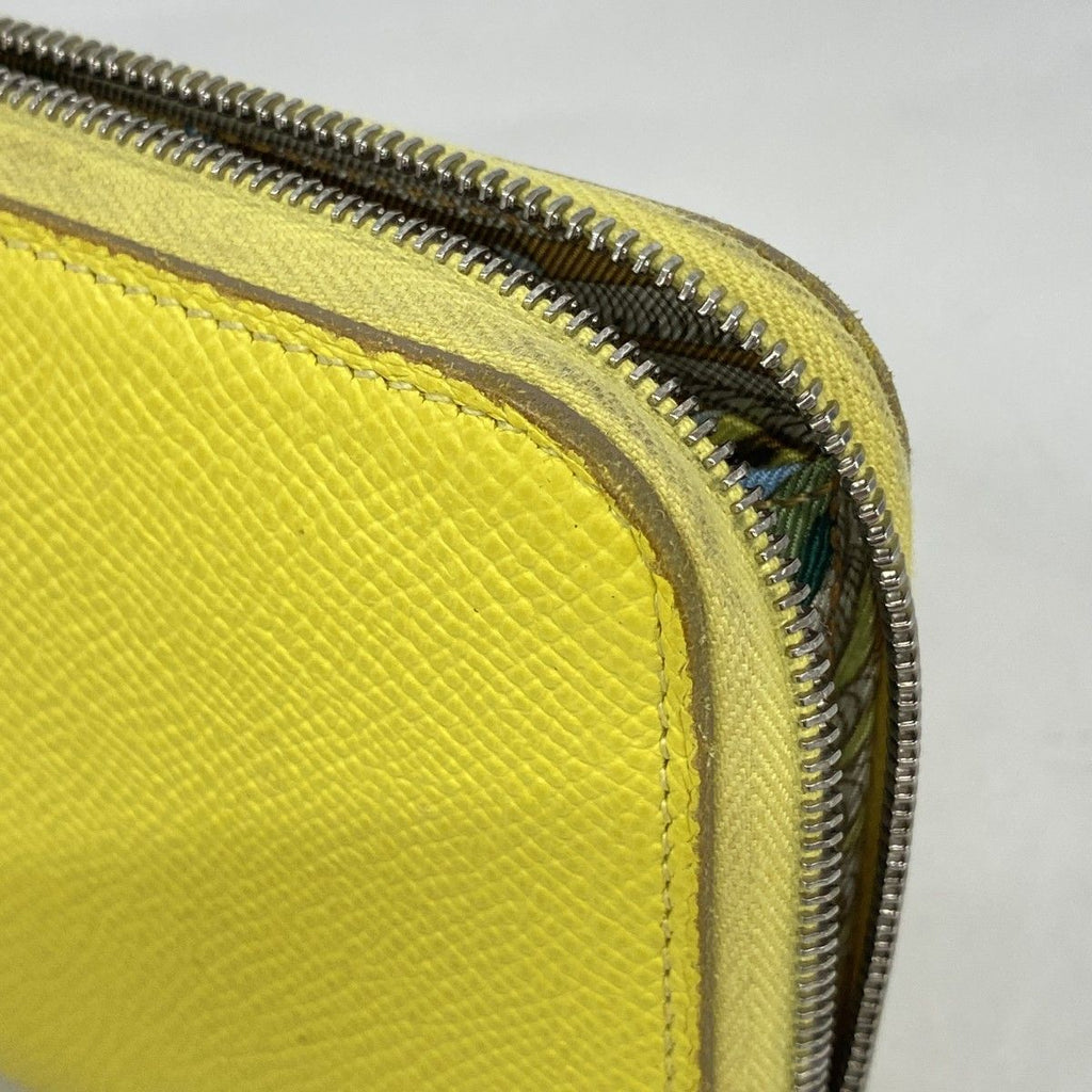 Hermes Wallet Azap Long Silk in Veau Lime Silver — view 5