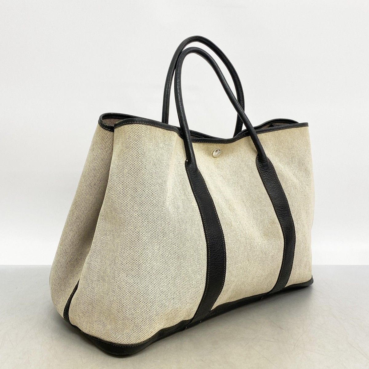 Hermes Tote Garden Party GM Toile Ash Black Silver — view 2