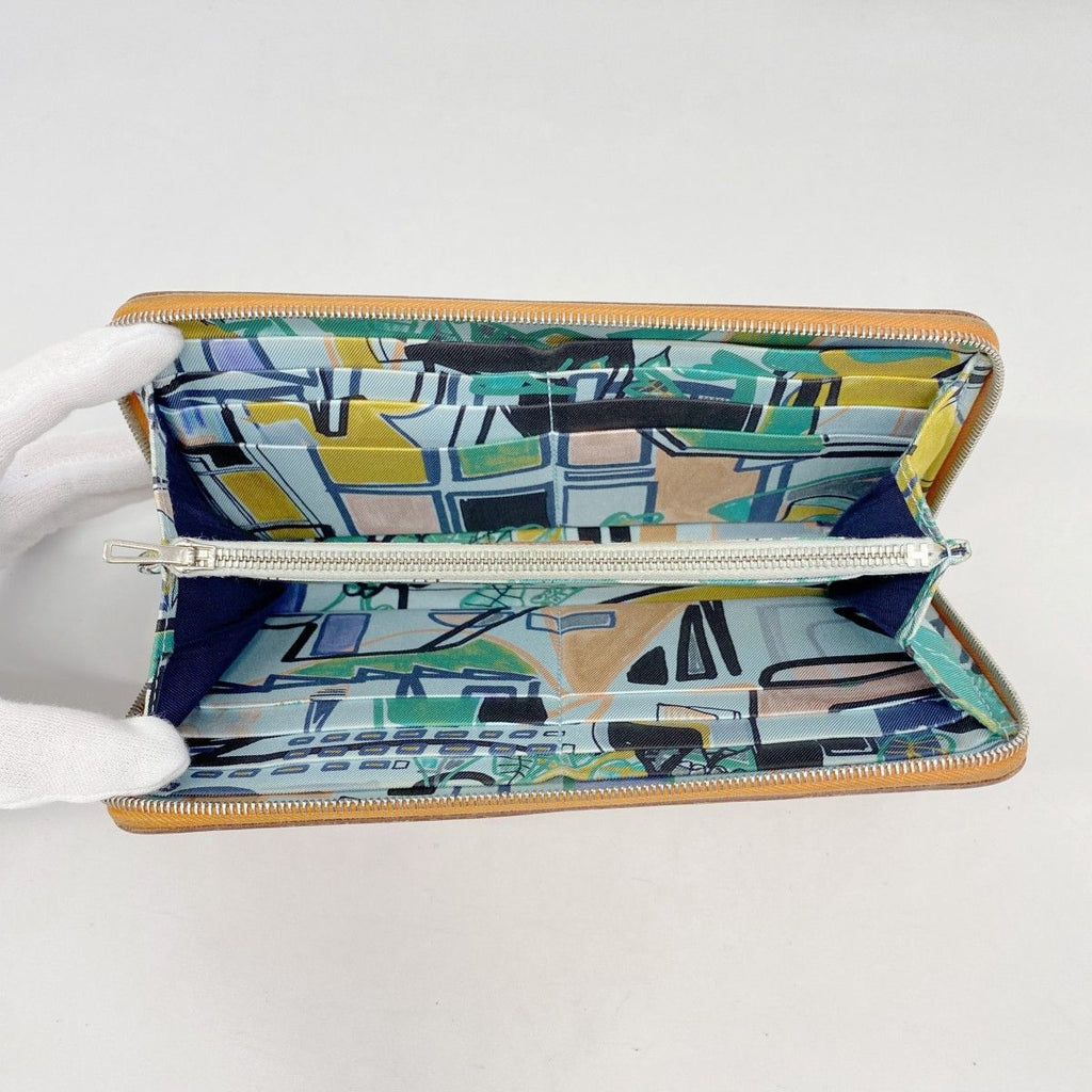 Hermes Wallet Azap Long Silk in Veau Capucines Silver — view 3