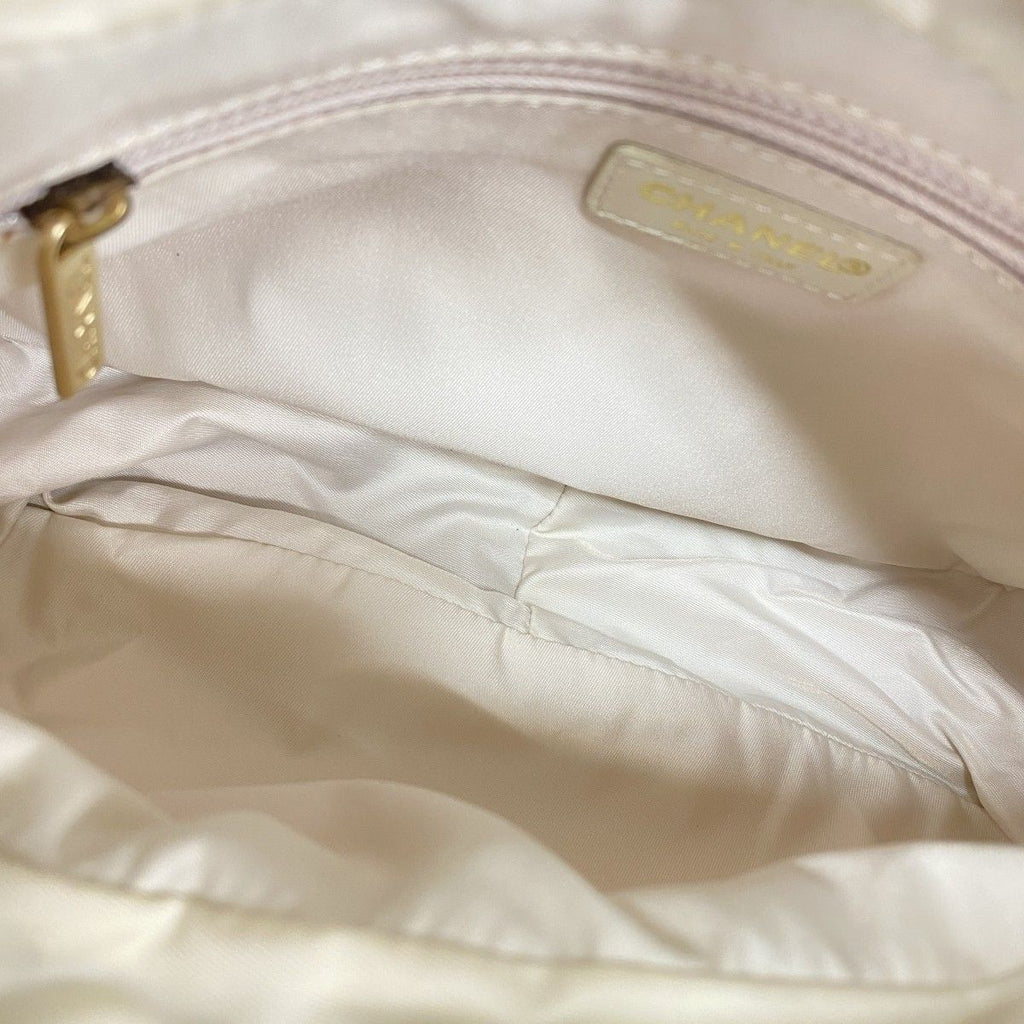 Chanel Shoulder Bag New Travel Nylon Pink Silver Champagne Gold — view 4