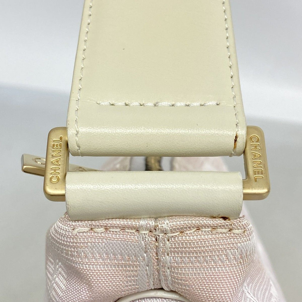 Chanel Shoulder Bag New Travel Nylon Pink Silver Champagne Gold — view 9