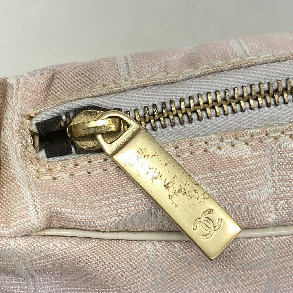 Chanel Shoulder Bag New Travel Nylon Pink Silver Champagne Gold — view 8