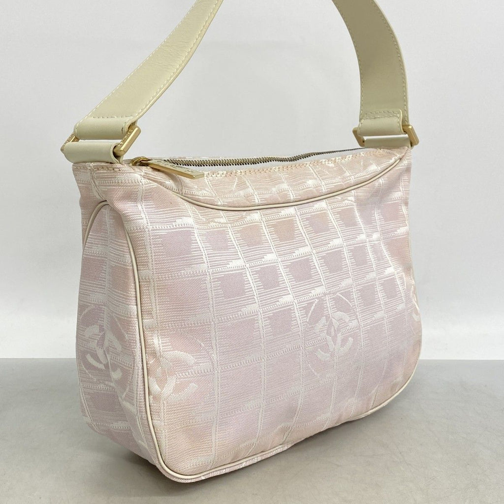 Chanel Shoulder Bag New Travel Nylon Pink Silver Champagne Gold — view 2