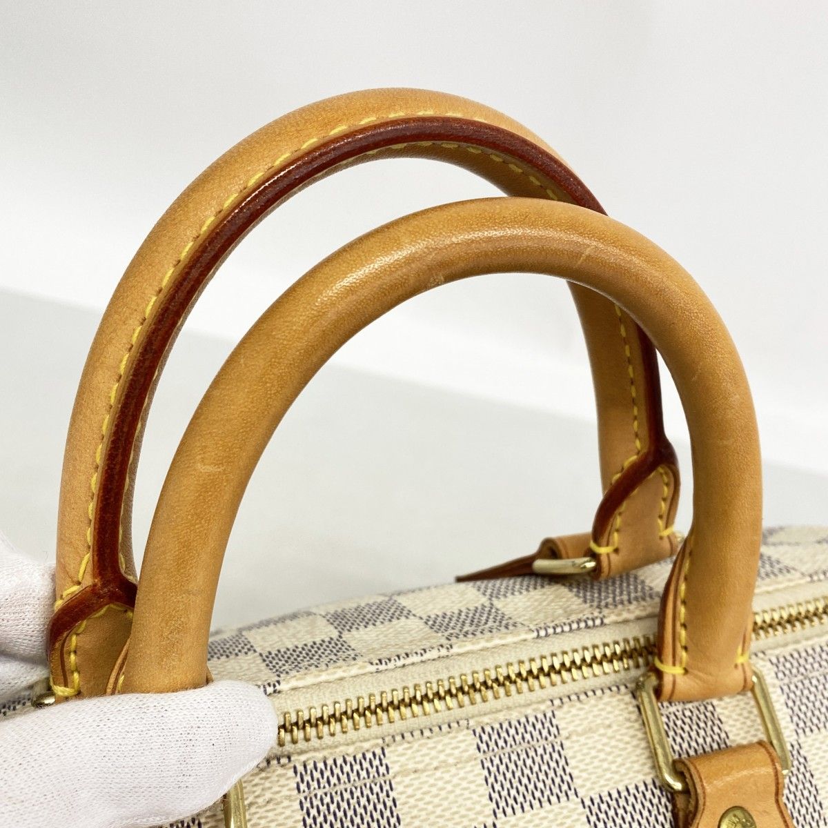 Louis Vuitton Handbag Damier Azur Speedy 25 White — view 7