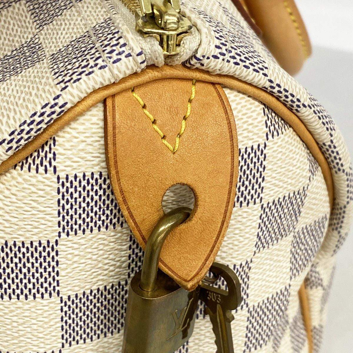 Louis Vuitton Handbag Damier Azur Speedy 25 White — view 8