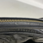 Chanel Shoulder Bag Quilted Patent Leather Black Gold — view 7