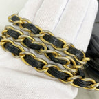 Chanel Shoulder Bag Quilted Patent Leather Black Gold — view 8