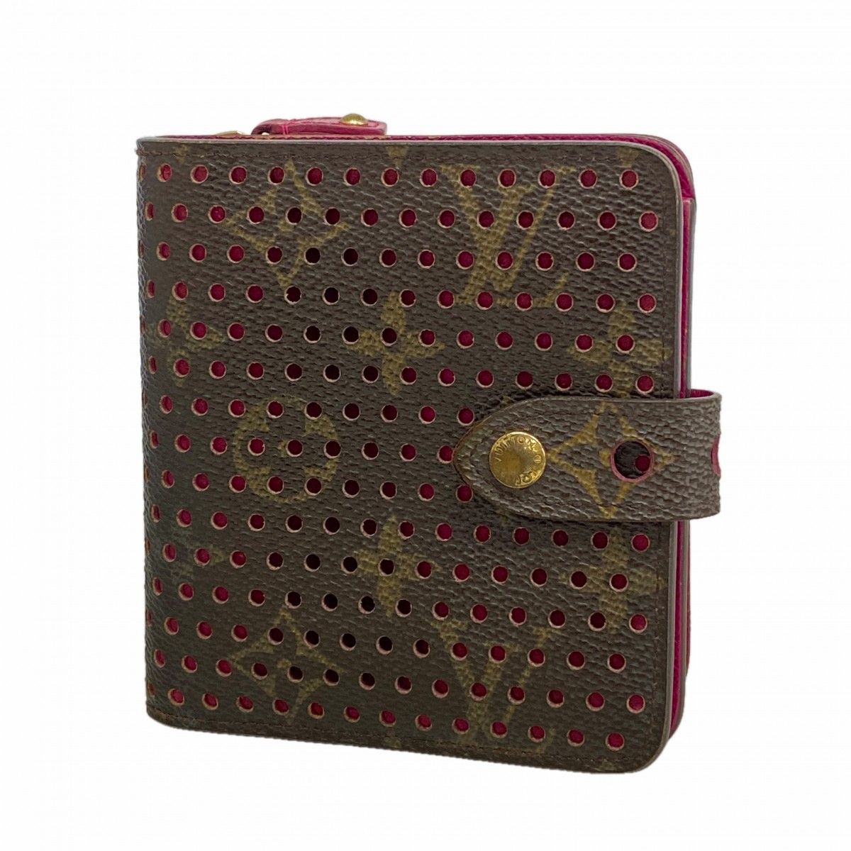 Louis Vuitton Wallet Monogram Perfo Compact Zip Fuchsia