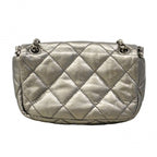 Chanel Shoulder Bag Quilted Leather Silver — view 8