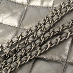 Chanel Shoulder Bag Quilted Leather Silver — view 7