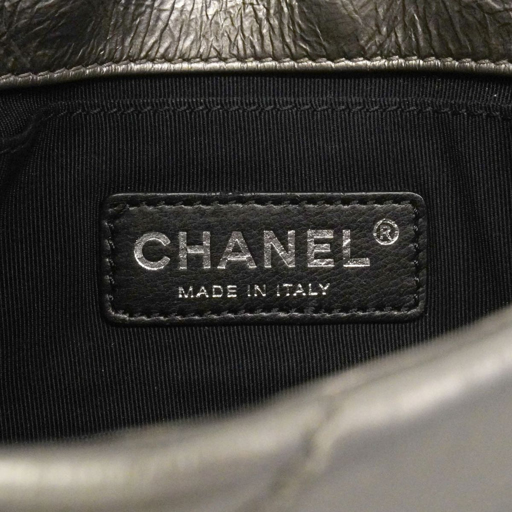 Chanel Shoulder Bag Quilted Leather Silver — view 5