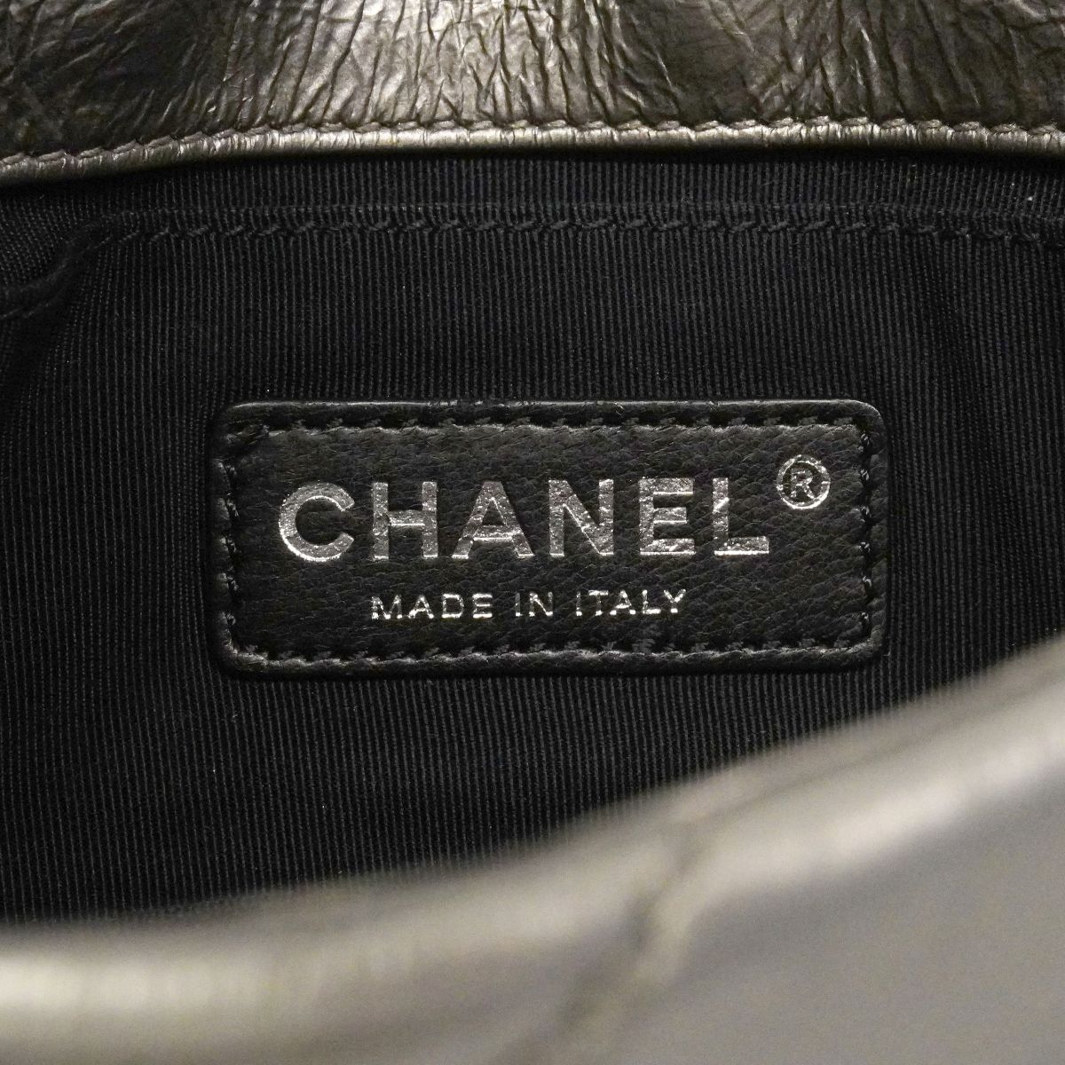 Chanel Shoulder Bag Quilted Leather Silver — view 5
