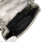 Chanel Shoulder Bag Quilted Leather Silver — view 4