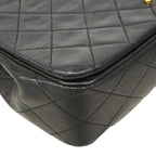 Chanel Shoulder Bag Quilted Lambskin Black Gold — view 8
