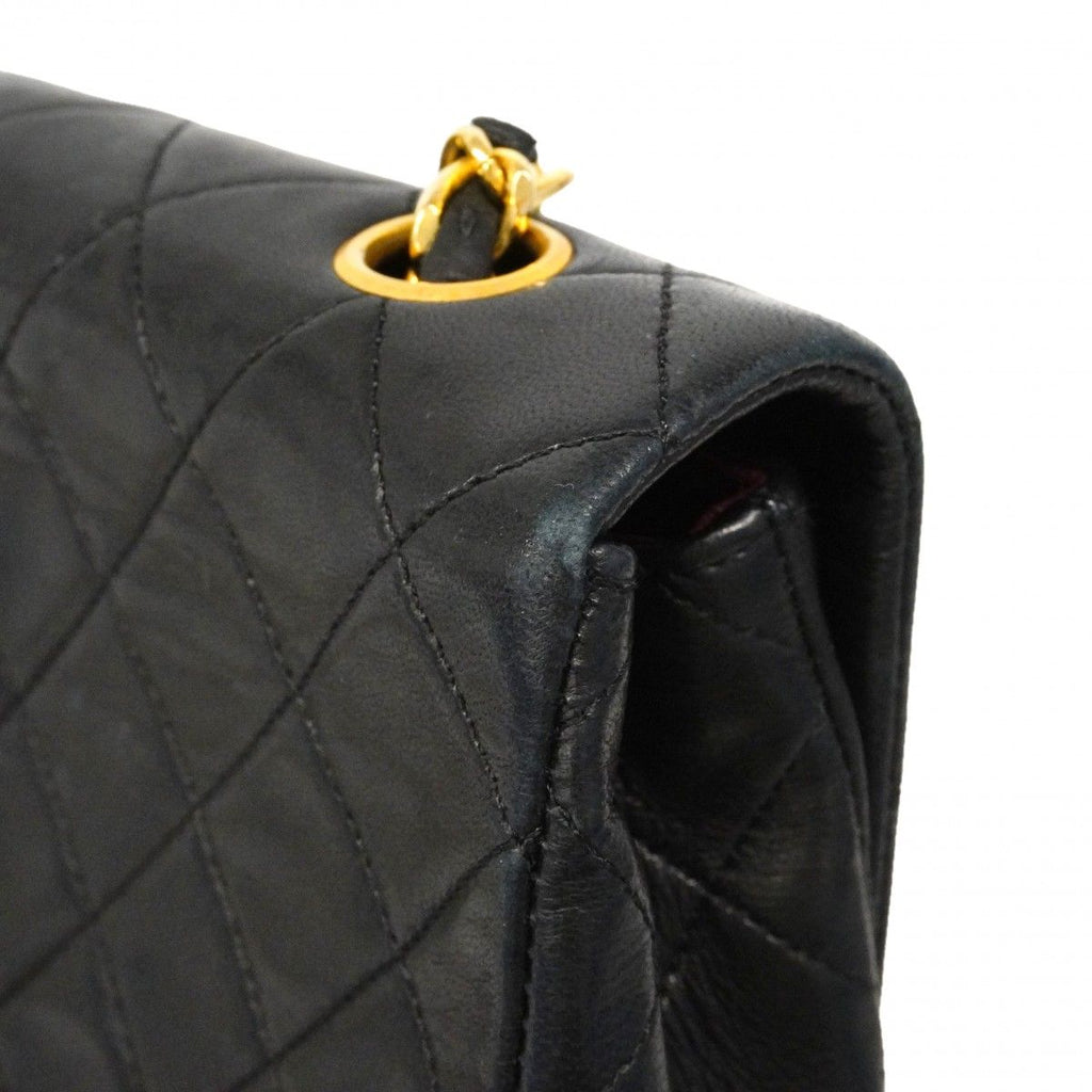 Chanel Shoulder Bag Quilted Lambskin Black Gold — view 7